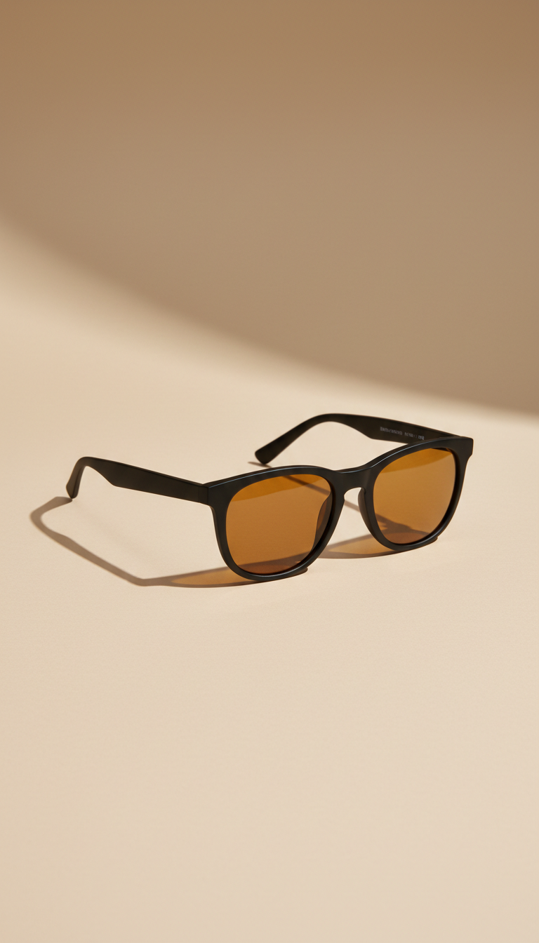 Midnight Minimalist Black Frame Amber Lens